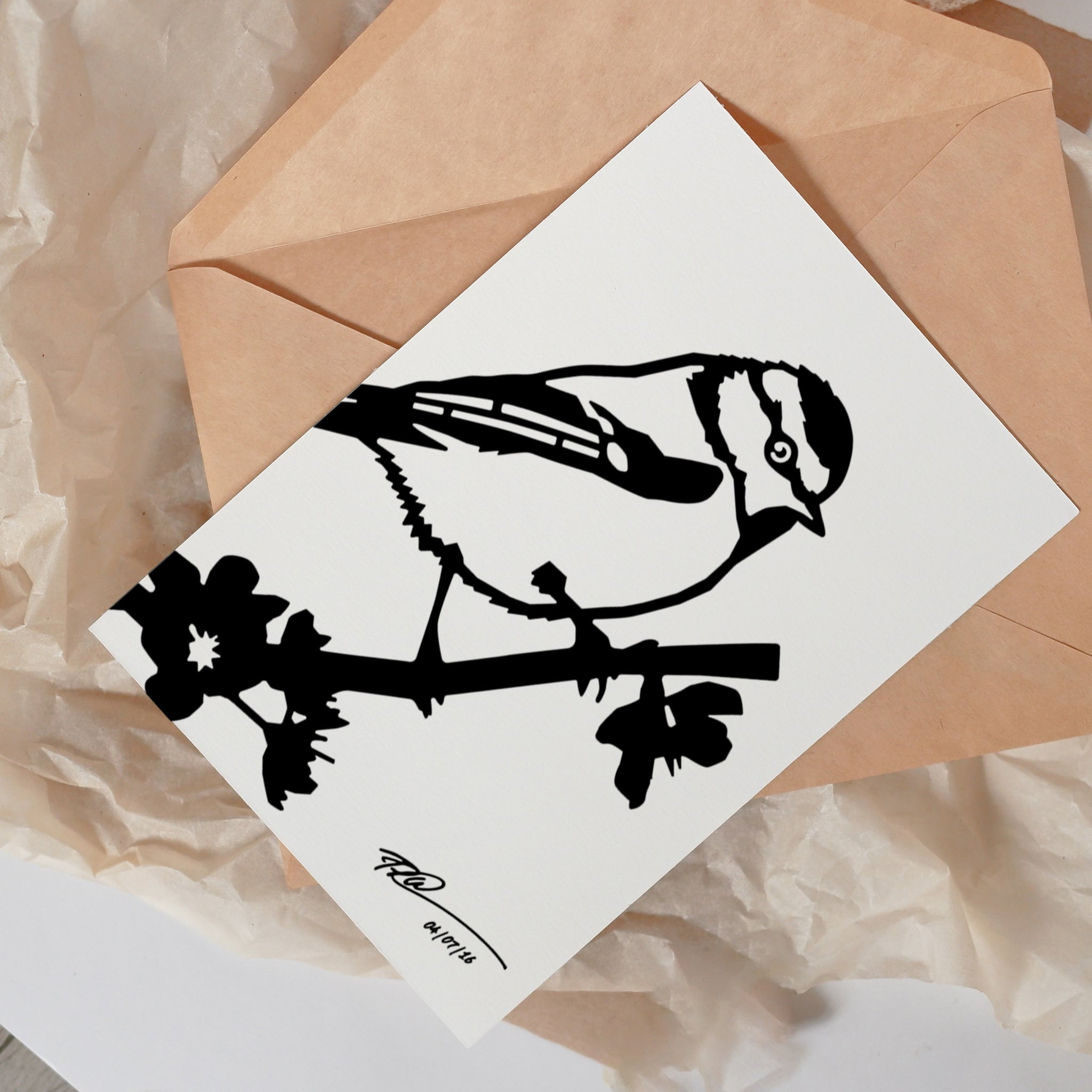 Lot de 4 cartes de vœux Metalbird