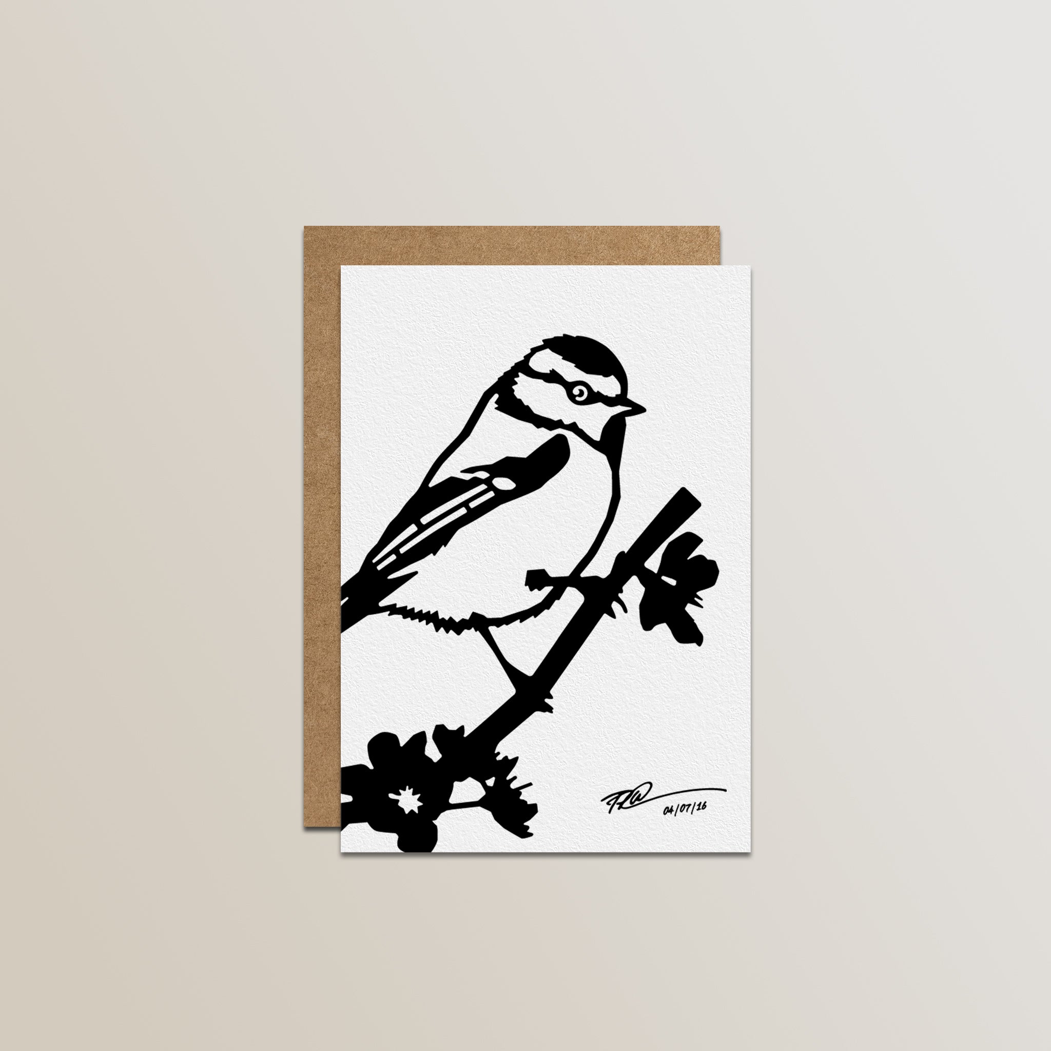 Lot de 4 cartes de vœux Metalbird